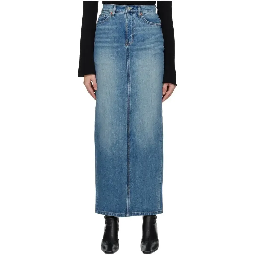 Reformation Blue Daria‎ Denim Maxi Skirt in Merritt
